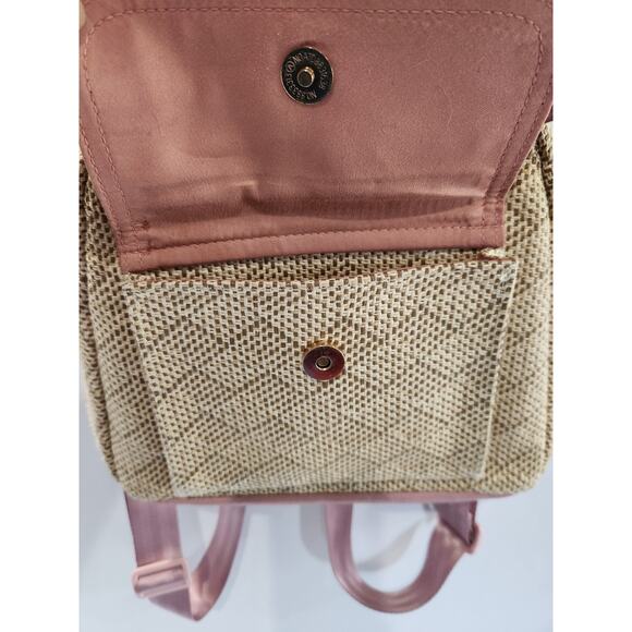 Disney Pink Mini Backpack Minnie Mouse "Pastels & Petals" Bioworld Lightweight - Picture 8 of 12